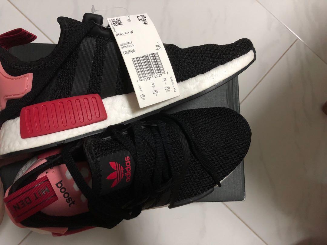 Originals nmd r1  2025 women's black/tactile rose/bold red