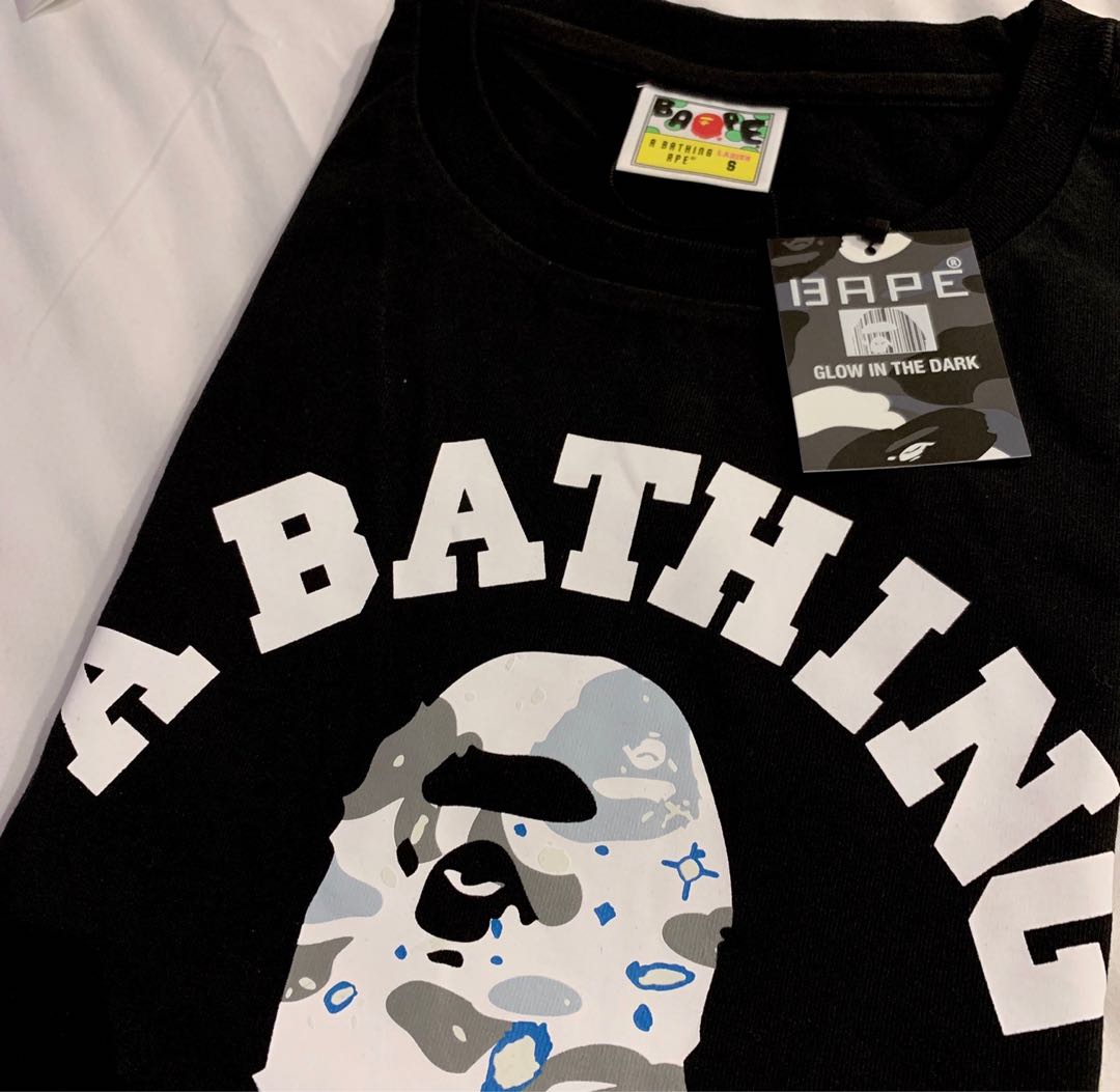 Bape space store camo college tee
