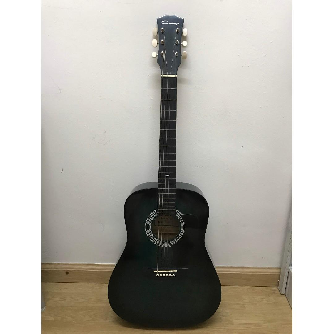 Caraya Guitar Dark Green with Steel Strings Hobbies Toys Music