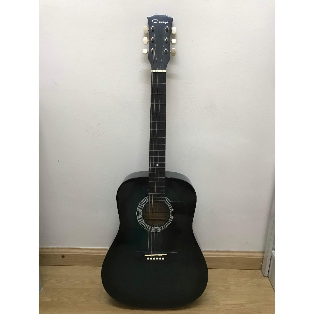 Caraya Guitar Dark Green with Steel Strings, Hobbies & Toys, Music