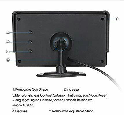 Backup Camera and Monitor Kit 4.3 TFT LCD Rear View Mirror Monitor Screen+Backup CMOS Wide Angle License Plate Camera With 7 LED Night Vision