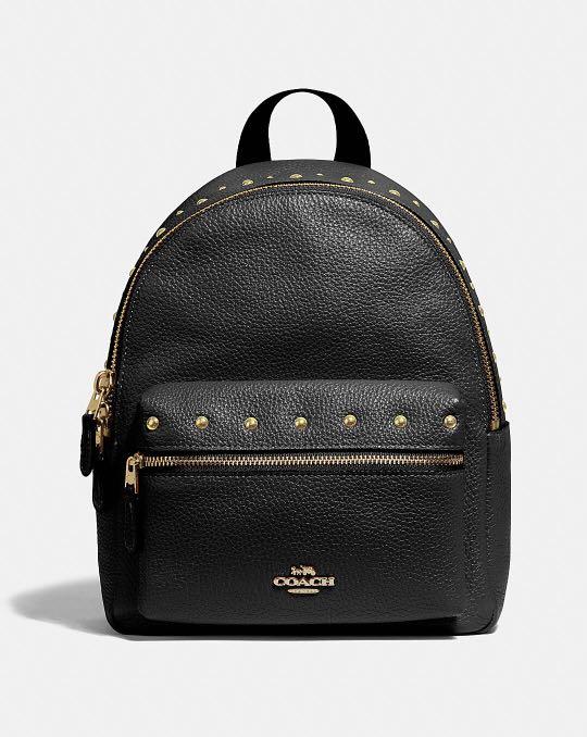 black coach mini backpack