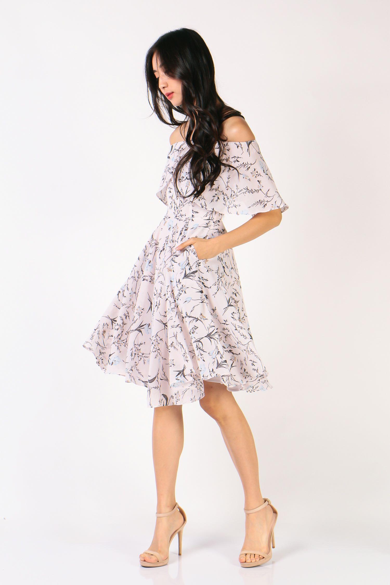 flounce dress off shoulder