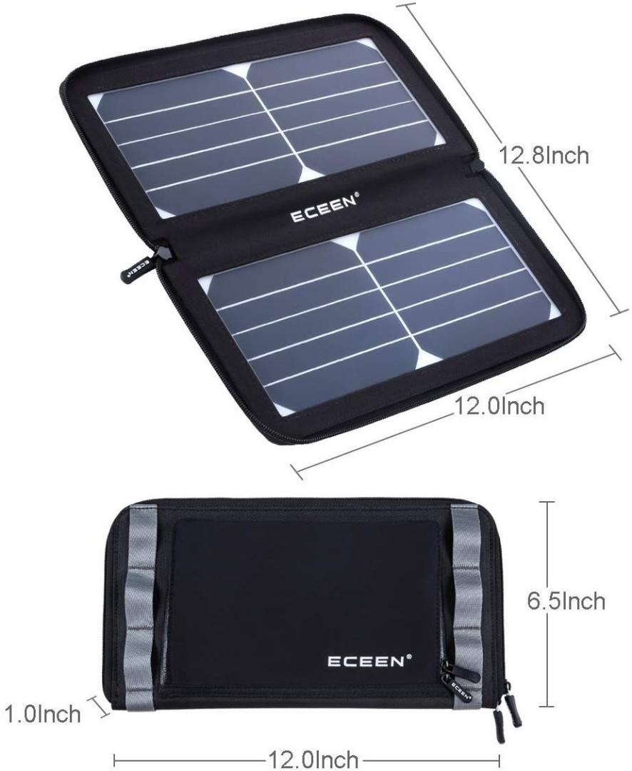 ECEEN Solar Charger Panel with 10W High Efficiency Sunpower Cells Smart USB Output for Smart Mobile Phone Tablets Device Power Supply Waterproof Portable Foldable Travel Camping Outdoor Activities Mob...