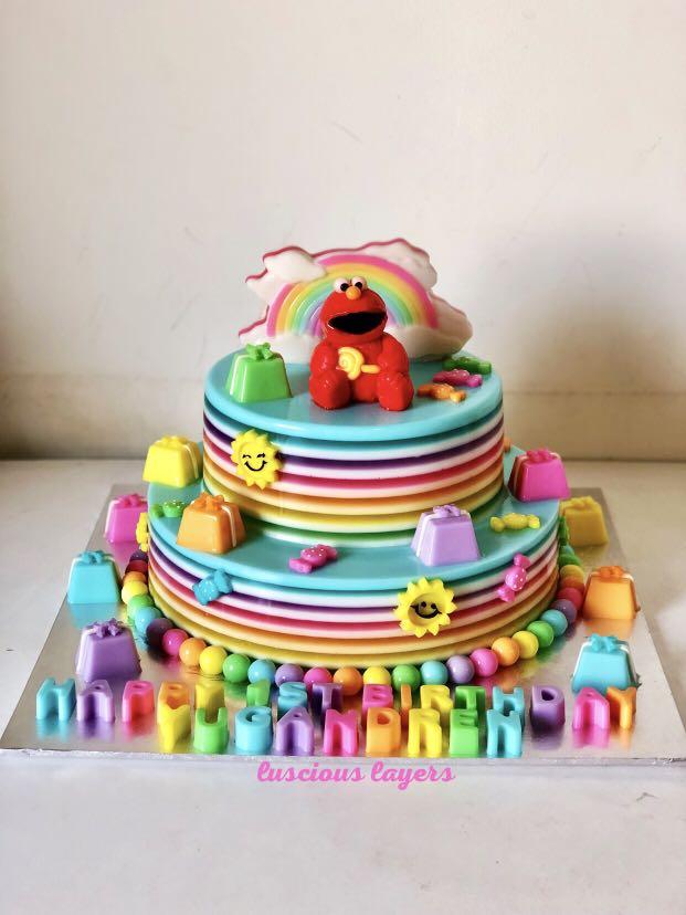 Elmo 2 Tiers Jelly Cake Food Drinks Instant Food On Carousell