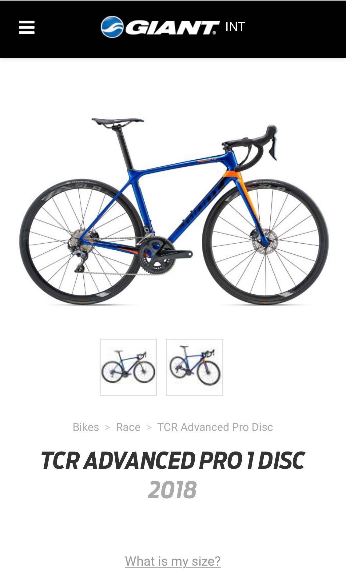 Giant TCR Advanced Pro 1 Disc 2018 Road 