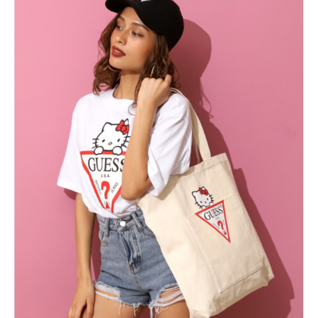 GUESS HELLO KITTY TOTE BAG Women s Fashion Bags Wallets Tote
