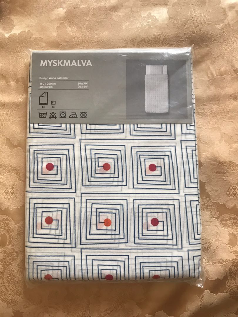 Ikea Bed Duvet Cover And Pillow Case Set Furniture Home Decor Photo