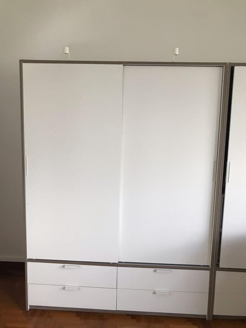 Ikea Sliding Doors 4 Drawers Wardrobes Trysil Model Furniture