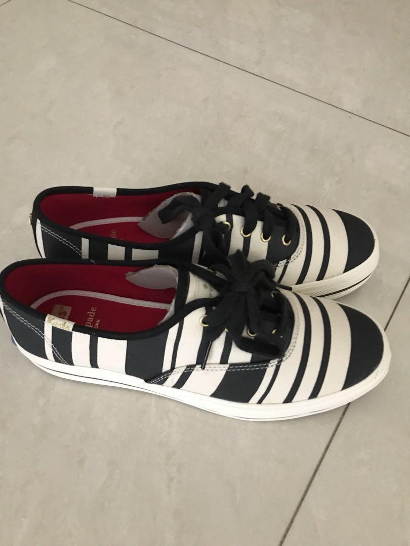 Black and white striped keds online