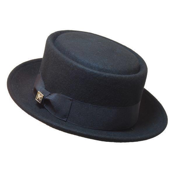 Black felt pork pie hat Clearance
