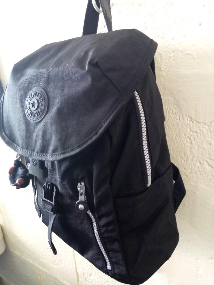 Authentic Kipling Zakaria Medium Backpack Black, Women's Fashion, Bags & Wallets, Backpacks on