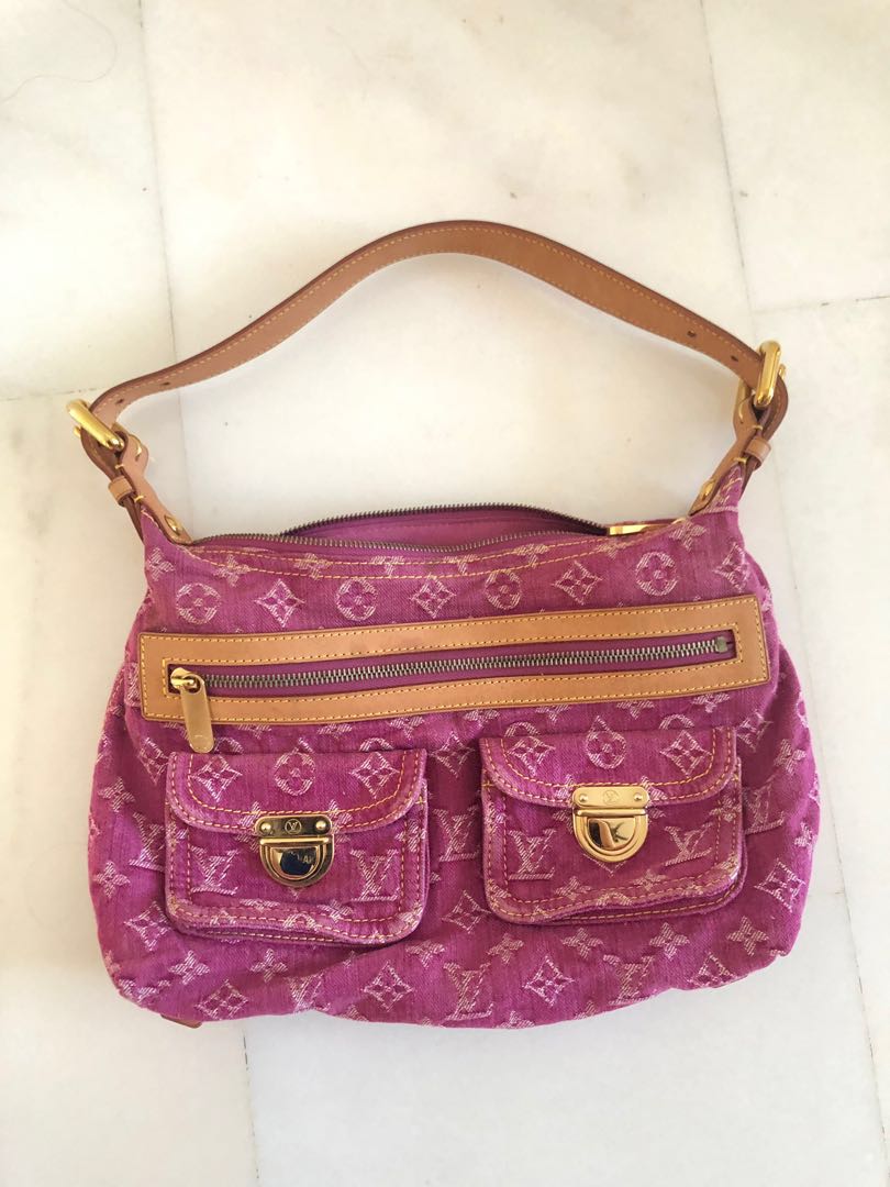 Louis Vuitton Vintage Mini Pretty Monogram Denim Shoulder Bag - Pink In Pink  & Purple