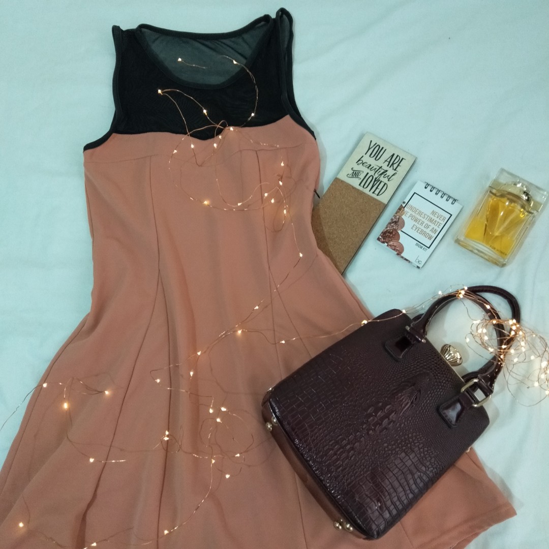 Peach Casual Semi Formal Dress Women S Fashion Clothes