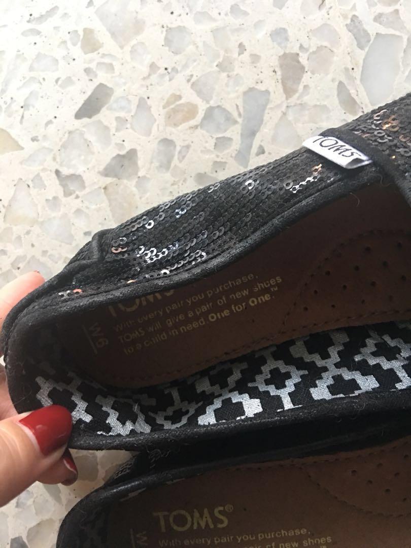 toms black sequin shoes