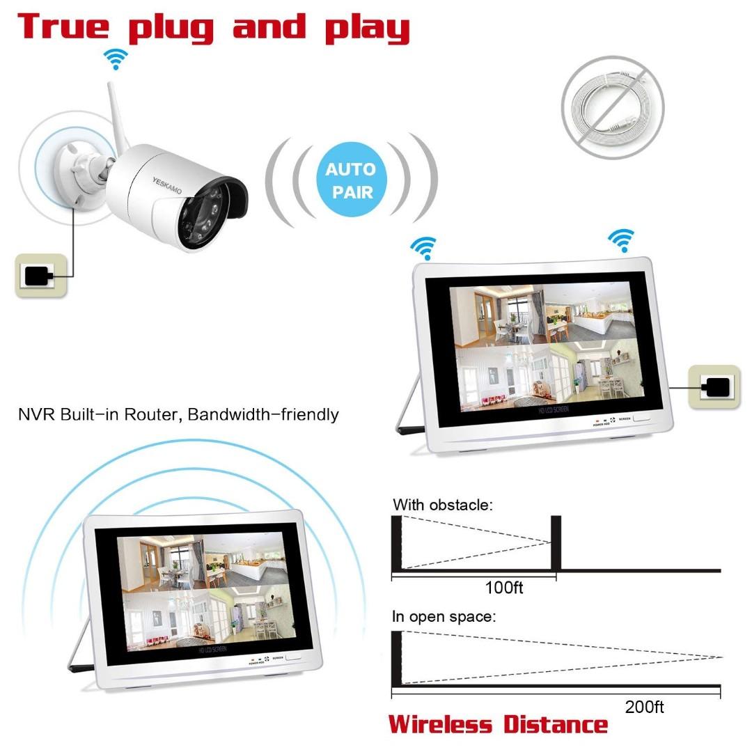 Yeskamo cctv camera systems wireless best sale 1080p