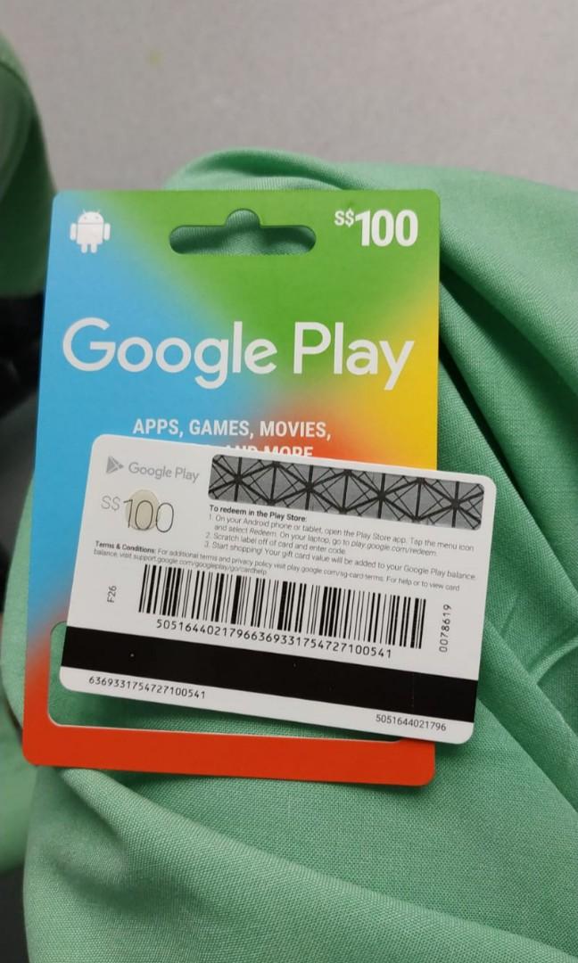 100 GOOGLE PLAY CARD, Tickets & Vouchers, Vouchers on Carousell