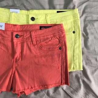 Lee cooper pink/yellow denim shorts