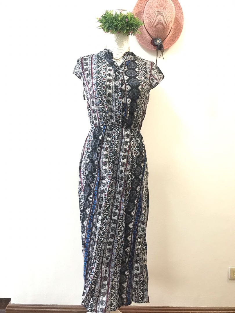 Chinese collar style maxi dress on Carousell