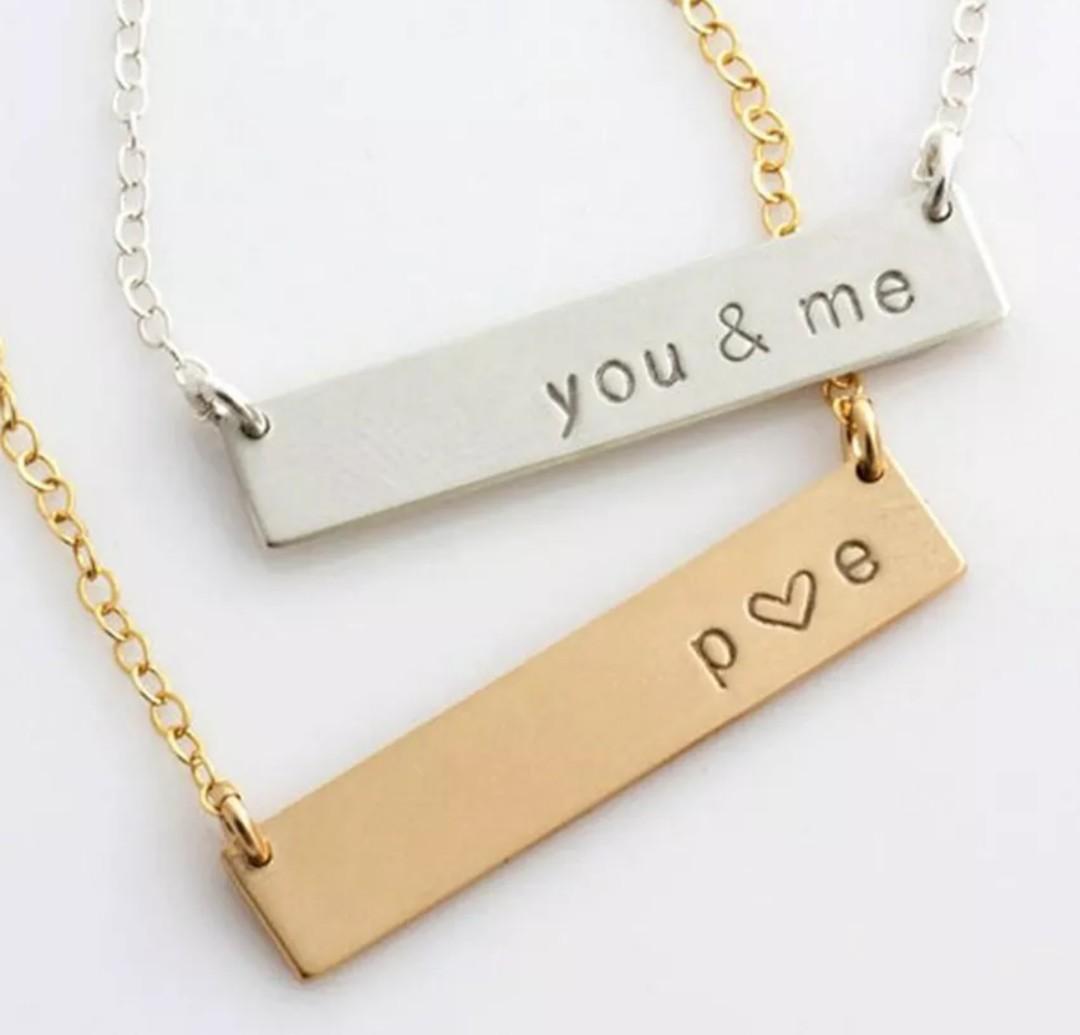 Gold bar new arrivals personalised necklace