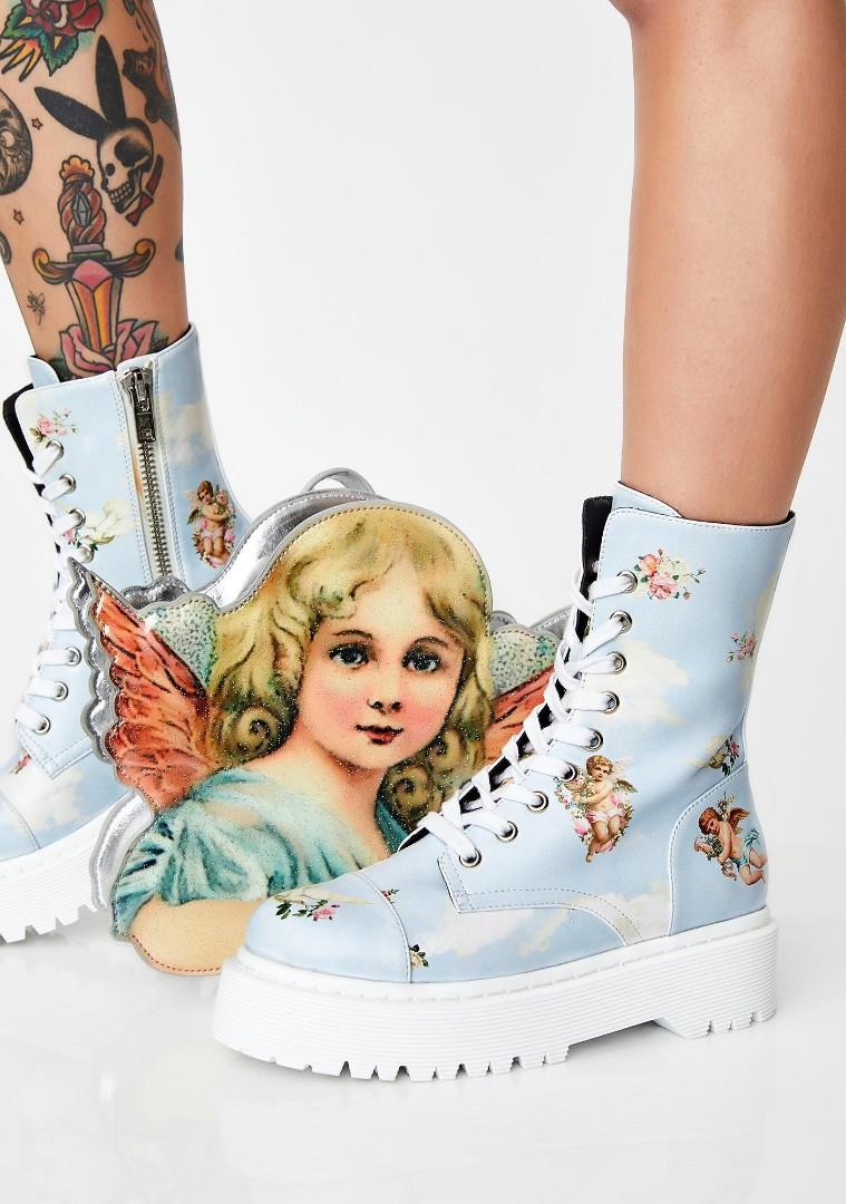 dollskill sugar thrillz celestial sass combat boots Women s Fashion Footwear Boots on Carousell