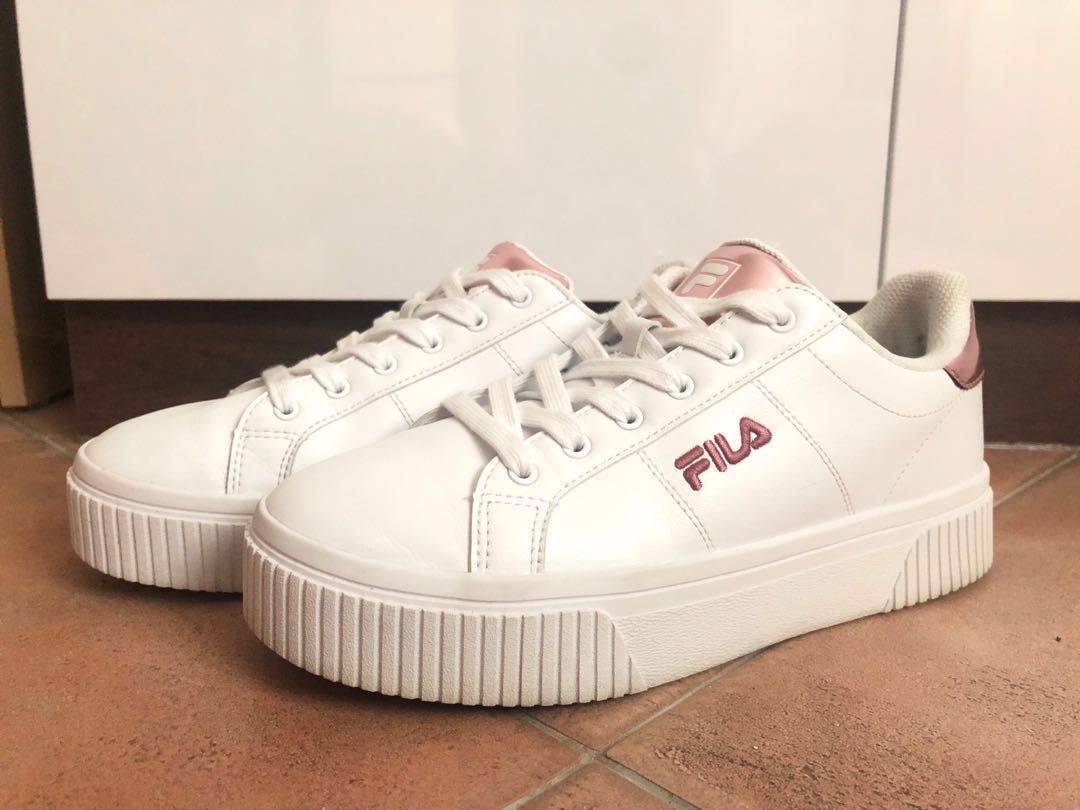 FILA White Sneaker with Rose pink 