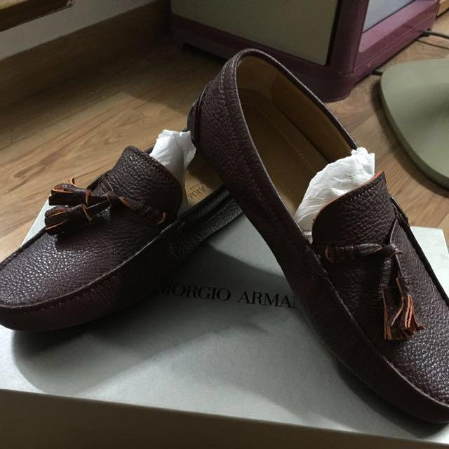 GIORGIO ARMANI Leather Brown Orange Men s Fashion Footwear