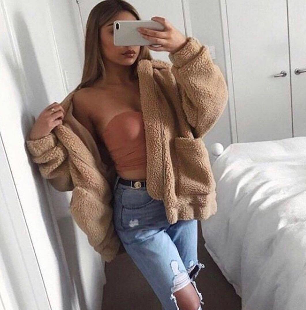 Fuzzy bear new arrivals jacket