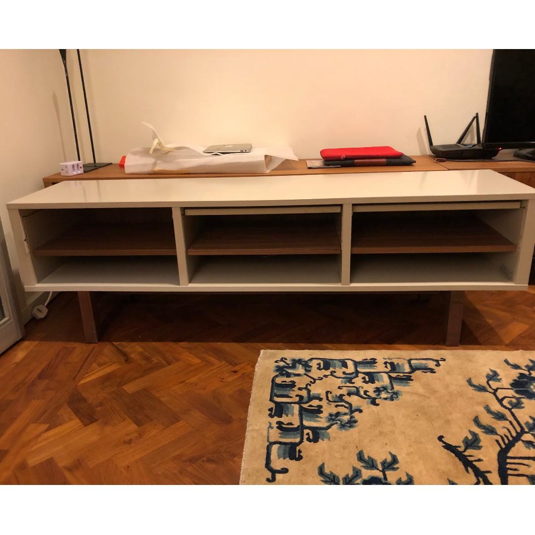 Ikea Stockholm Tv Cabinet Bench Furniture Shelves Drawers On