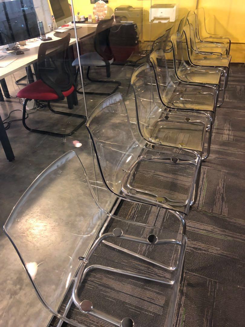 Ikea TOBIAS transparent chair, Furniture Home Living, Furniture