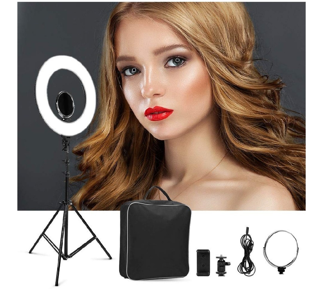 Led Ring Light Kit 18 48w 30 5500k Bi Color Dimmable Smd Ringlight With Light Stand Hot Shoe Cosmetic Mirror Phone Holder For Youtube Video Photography Camera Accessories Others On Carousell Led Ring Light Kit 18 48w 30 5500k Bi Color Dimmable Smd Ringlight With Light Stand Hot Shoe Cosmetic Mirror Phone Holder For Youtube Video Photography Camera Accessories Others On Carousell