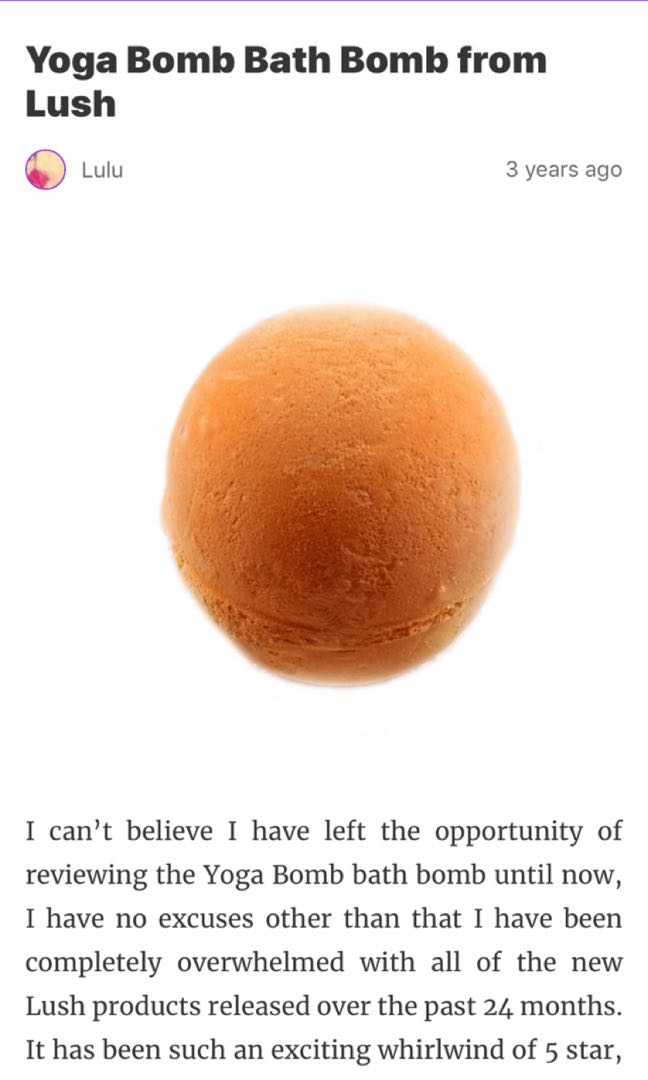 Lush Yoga Bath Bomb Beauty Personal Care Bath Body Bath On Carousell