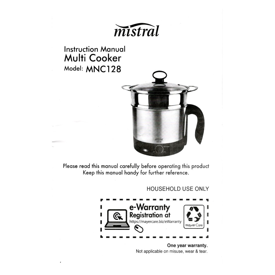 Mistral Multi Cooker Model MNC 128 1.2L TV Home Appliances Kitchen Appliances Cookers on Carousell