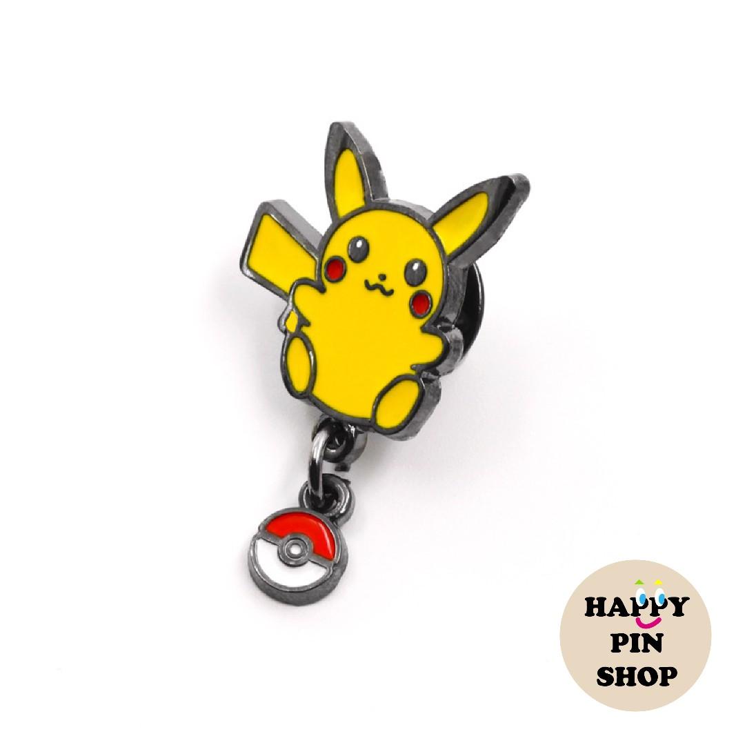 Pikachu Poké Ball Dangle Enamel Pin - Pokemon pins, Men's Fashion ...