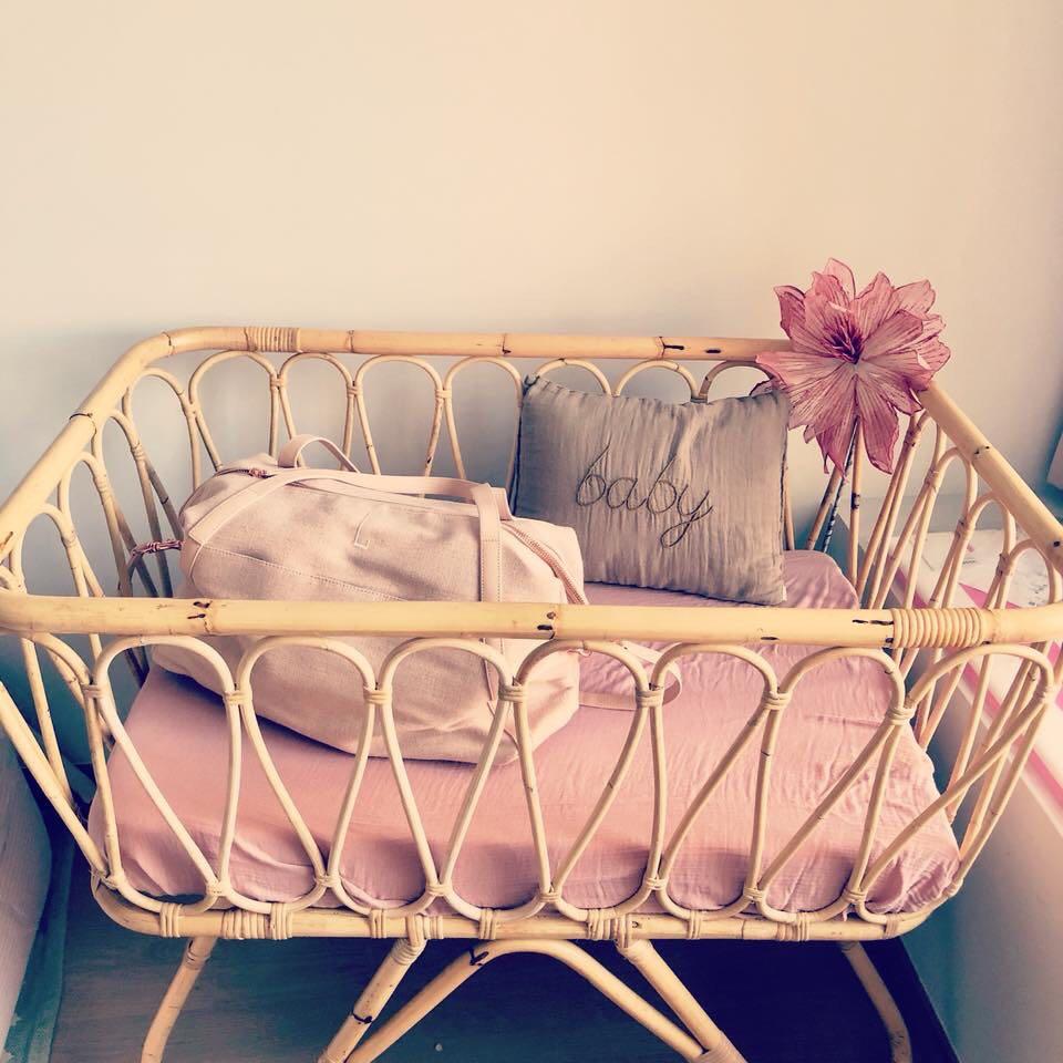 rattan baby cradle