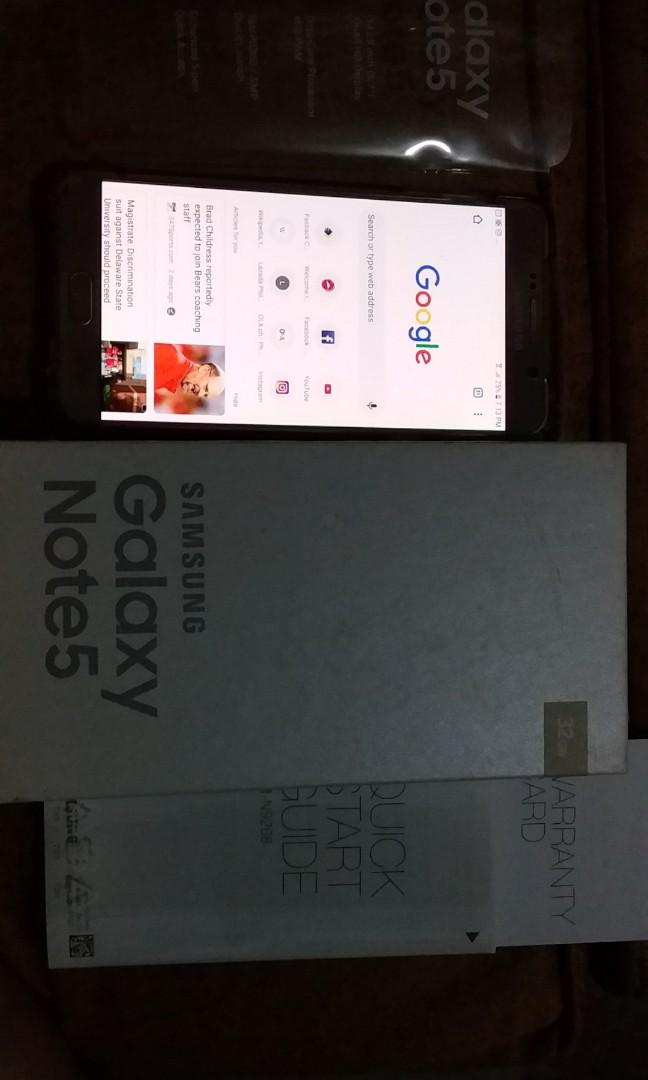 Original Samsung Note 5 (Category: Samsung) located in Antipolo. Submitted by purpleshop.ph (Listing ID 215372857, Image 3). Description: needs battery replacement kasi lumobo na Complete with original box, headset, manual, stylus Openline Platinum color No cracks Will include case/cover #cellphone #samsung #note #duos #note5 #samsungnote5.