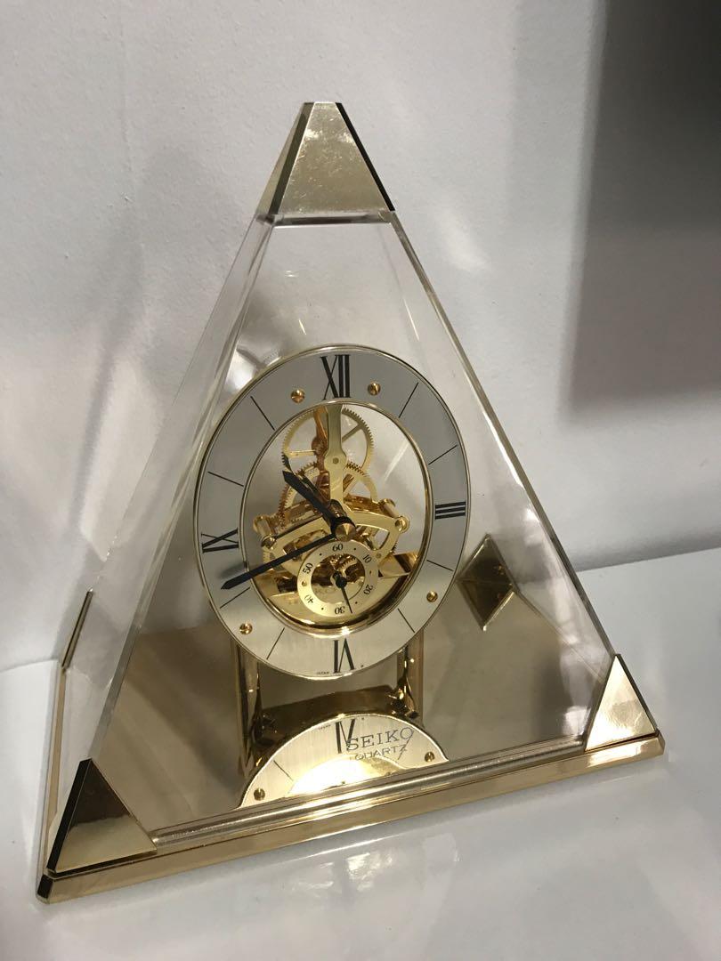 Seiko quarts pyramid clock transparent collectible, Furniture & Home  Living, Home Decor, Clocks on Carousell