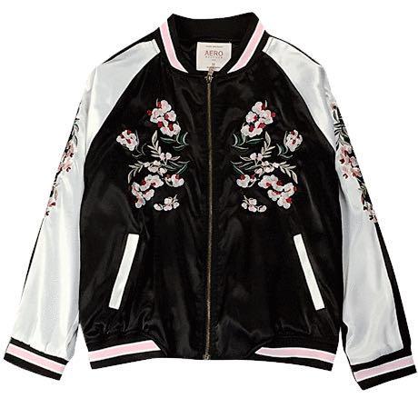 Silk floral bomber jacket hot sale