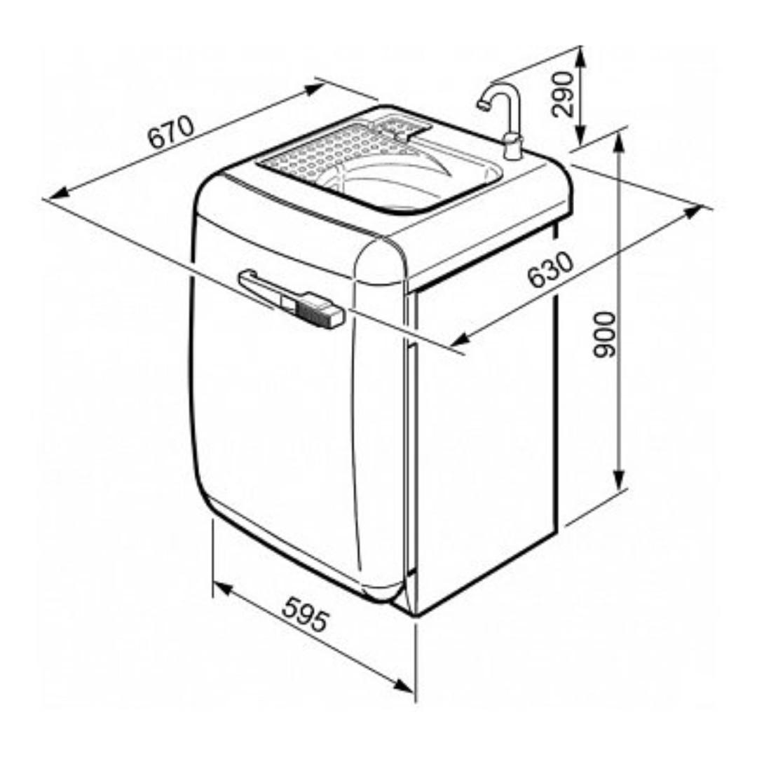 SMEG LBL16RO washing machine with sink, TV & Home Appliances, Washing