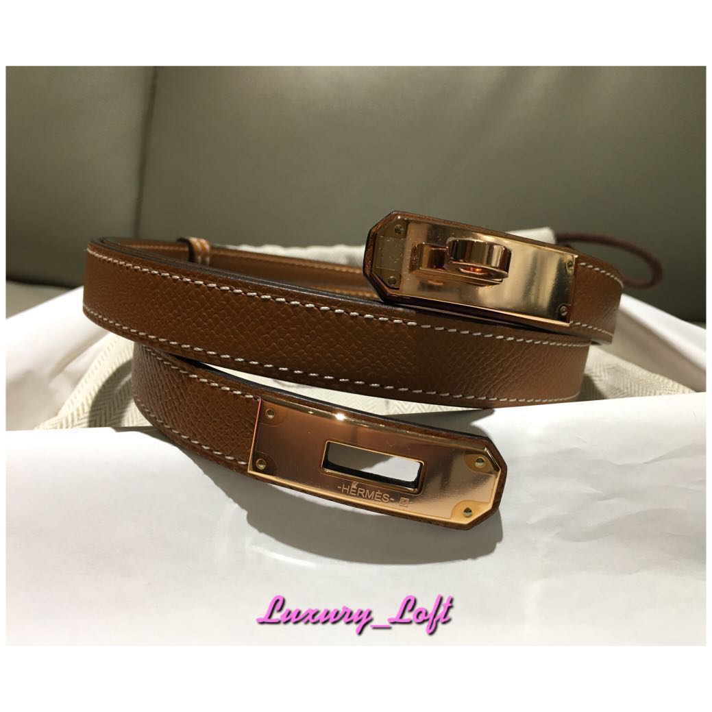 Hermes Kelly 18 epsom Belt in tan colour gold hardware, Luxury ...