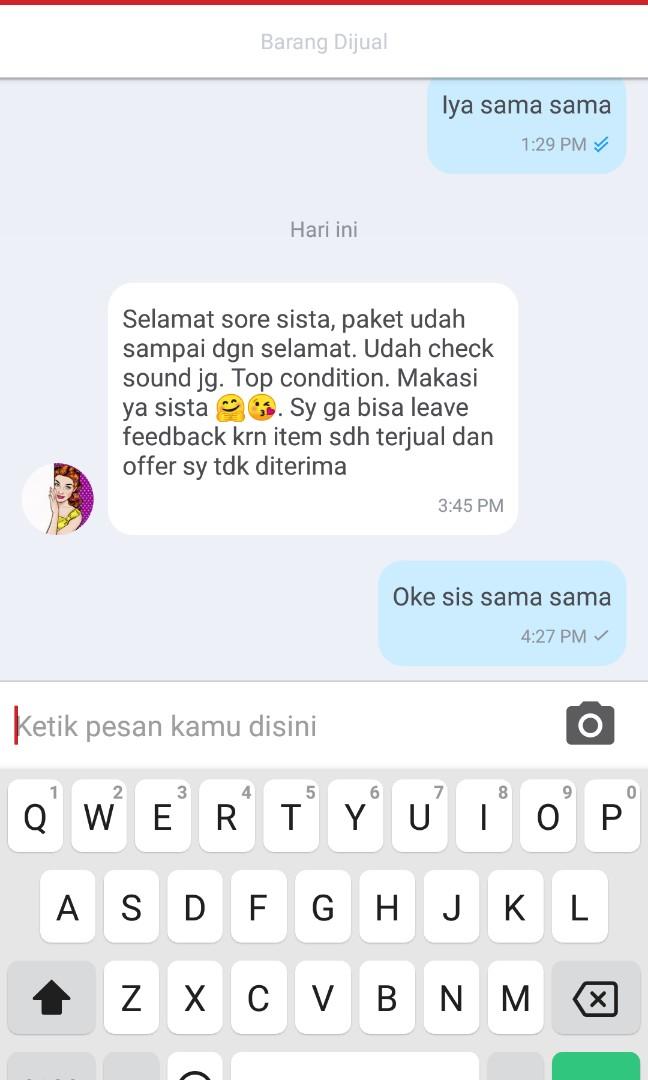 Testimoni customer Beli Speaker Aktif (Kategori: Audio) berada di Jakarta Timur. Dikirim oleh oliviacem (ID iklan 218836559, Gambar 1). Deskripsi: .
