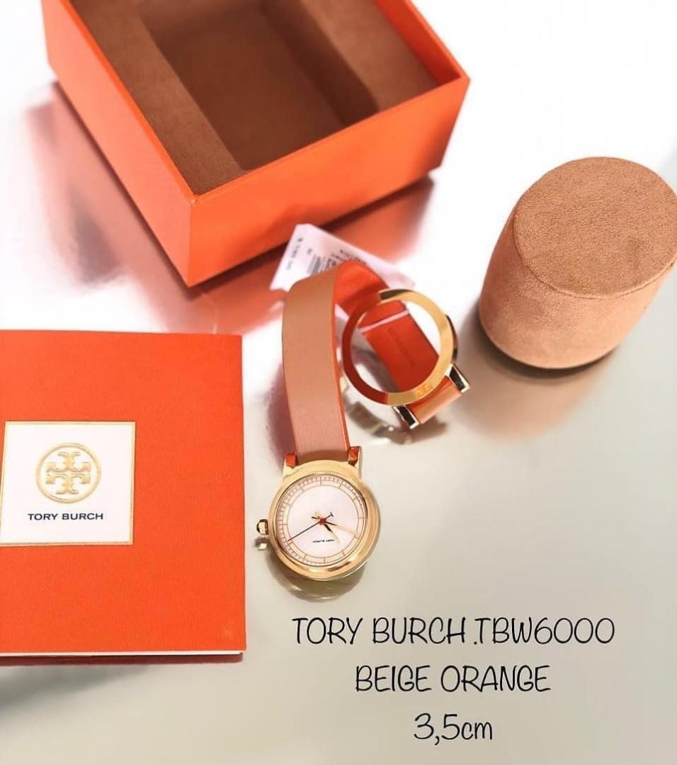Tory Burch Ellsworth Watch Luggage Leather Gold Tone 36MM TBW6000 Barang Mewah Jam Tangan di Carousell