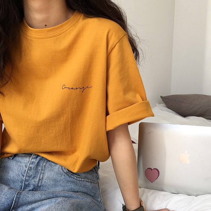 mustard yellow plain shirt