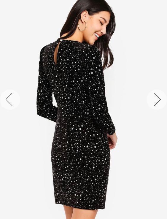 Warehouse velvet star embellished dress online