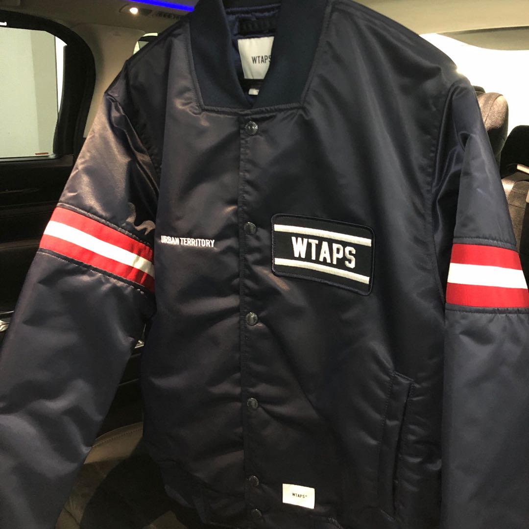 wtaps team / jacket. nylon. satin, Men's Fashion, Coats, Jackets