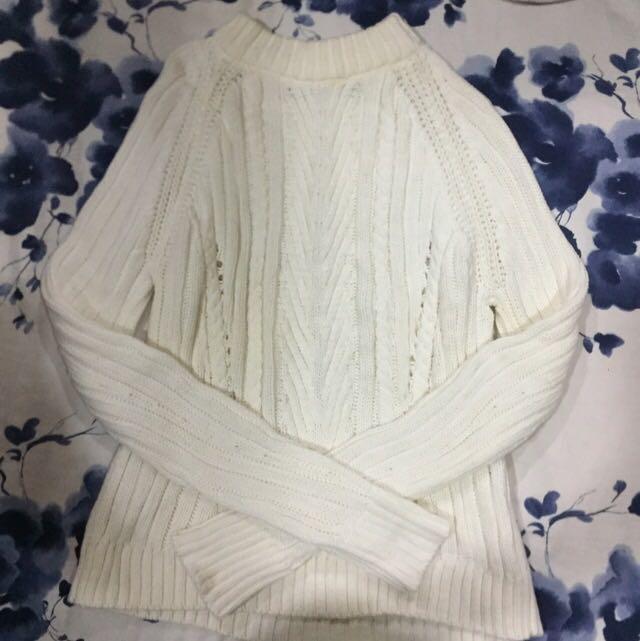zara white knit sweater