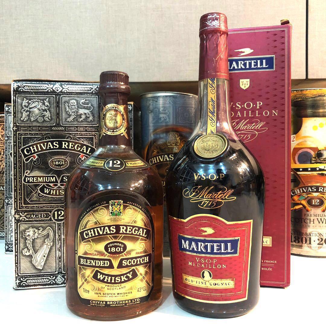 1L) VSOP + Chivas 12 Scotch Whisky w Box, Food & Drinks, Alcoholic
