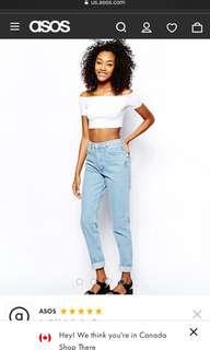 AMERICAN APPAREL MOM JEANS CROPPED