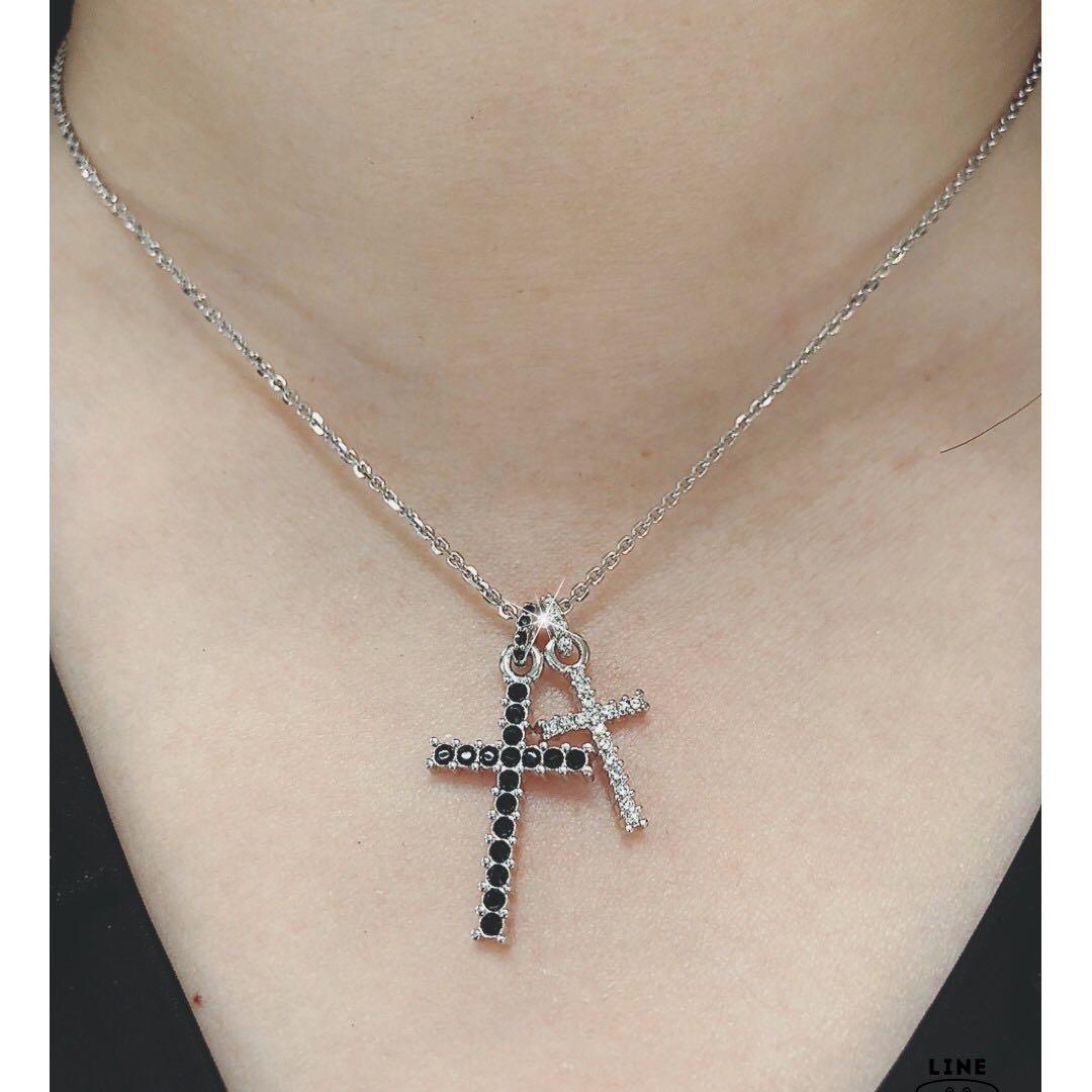 Swarovski Double Cross Necklace