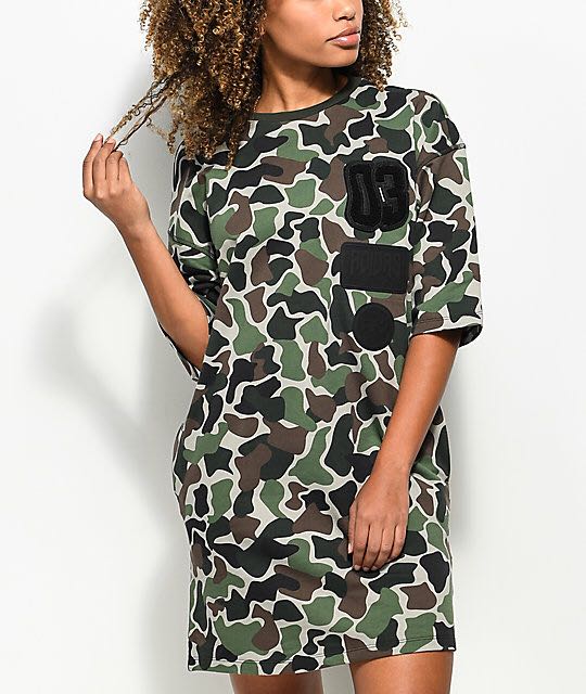 Adidas Camo Tshirt Dress Women s Fashion Tops Sleeveless on